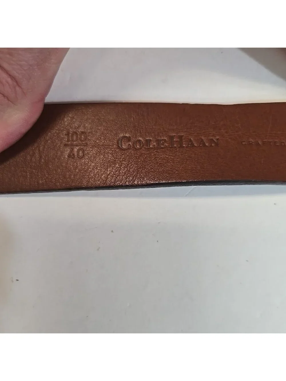 NWT Cole Haan Alquist Leather Belt Mens Size 40 Dark Brown Made in USA
